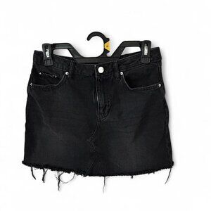 Divided‎ by H&M Black Distressed Denim Mini Skirt Size 6